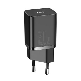 Szybka ładowarka sieciowa Super Si 1C USB-C 20W Power Delivery czarny BASEUS