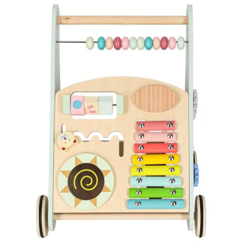 Pchacz dla dziecka chodzik drewniany z liczydłem niebieski Kik Sp. z o. o. Sp. k.