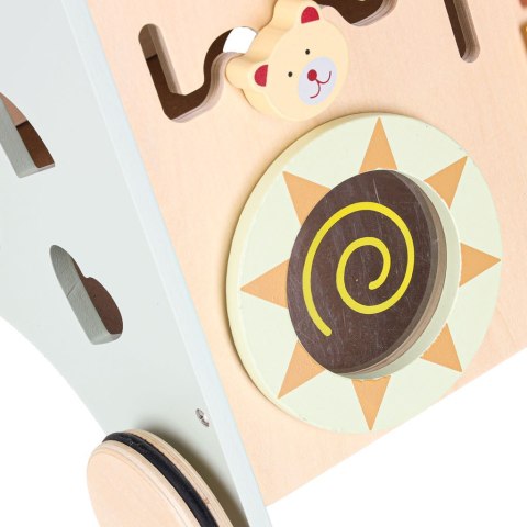 Pchacz dla dziecka chodzik drewniany z liczydłem niebieski Kik Sp. z o. o. Sp. k.