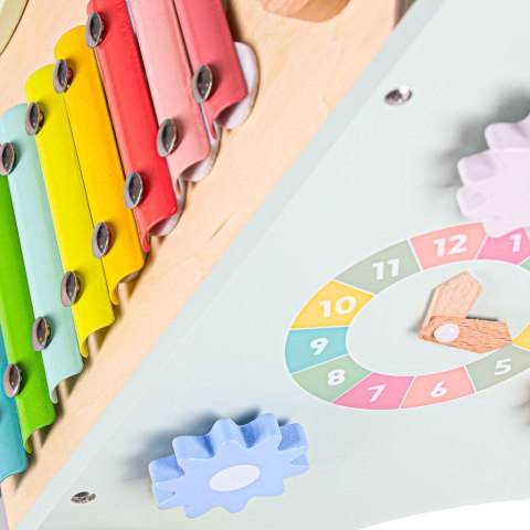 Pchacz dla dziecka chodzik drewniany z liczydłem niebieski Kik Sp. z o. o. Sp. k.