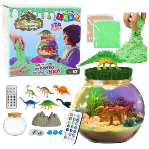 Zestaw Kreatywny Terrarium Dla Dinozaurów DIY Lampka LED Pilot LEAN Toys