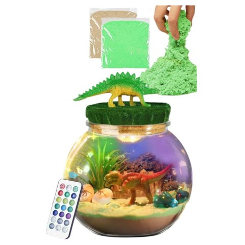 Zestaw Kreatywny Terrarium Dla Dinozaurów DIY Lampka LED Pilot LEAN Toys