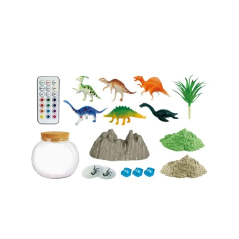 Zestaw Kreatywny Terrarium Dla Dinozaurów DIY Lampka LED Pilot LEAN Toys