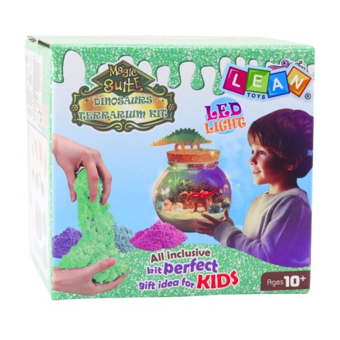 Zestaw Kreatywny Terrarium Dla Dinozaurów DIY Lampka LED Pilot LEAN Toys