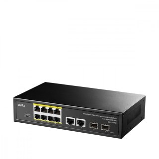 Przełącznik GS1010P 8-Port Gigabit PoE+ Switch with 2 Gigabit Uplink ports and 2 Gigabit SFP slot 120W Cudy
