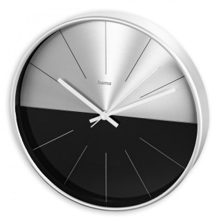 Zegar ścienny Sicily 30 cm Srebrno-czarny Hama