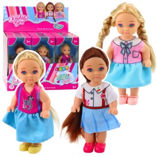 Mini Laleczka Kaibibi Długie Włosy Kolorowa Sukienka 12 cm Mix LEAN TOYS