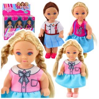 Mini Laleczka Kaibibi Długie Włosy Kolorowa Sukienka 12 cm Mix LEAN TOYS