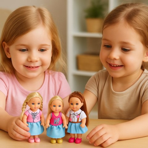 Mini Laleczka Kaibibi Długie Włosy Kolorowa Sukienka 12 cm Mix LEAN TOYS