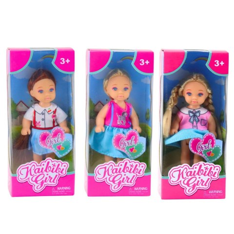 Mini Laleczka Kaibibi Długie Włosy Kolorowa Sukienka 12 cm Mix LEAN TOYS
