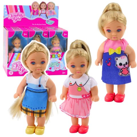 Mini Laleczka Kaibibi Kolorowa Sukienka Długie Włosy 12 cm Mix LEAN TOYS