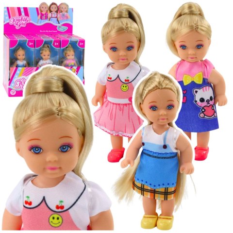 Mini Laleczka Kaibibi Kolorowa Sukienka Długie Włosy 12 cm Mix LEAN TOYS