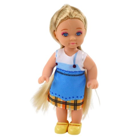 Mini Laleczka Kaibibi Kolorowa Sukienka Długie Włosy 12 cm Mix LEAN TOYS