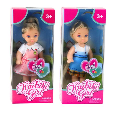 Mini Laleczka Kaibibi Kolorowa Sukienka Długie Włosy 12 cm Mix LEAN TOYS