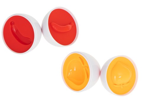 Układanka edukacyjna sorter dopasuj kształty owoce jajka 12 sztuk Kik Sp. z o. o. Sp. k.