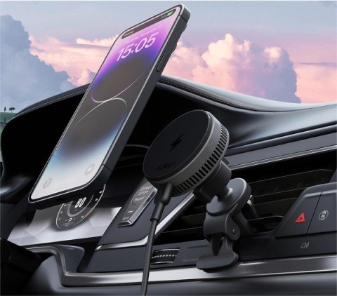 HD-MC13A Qi2 15W 3A chłodząca ładowarka bezprzewodowa samochodowa AUKEY