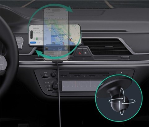 HD-MC13A Qi2 15W 3A chłodząca ładowarka bezprzewodowa samochodowa AUKEY