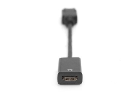 Kabel adapter DisplayPort z zatrzaskiem 1080p 60Hz FHD Typ DP/HDMI A M/Ż 0,2m Czarny Digitus