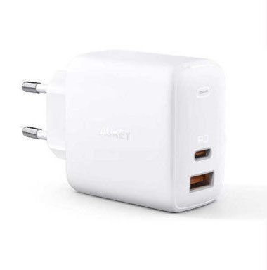 PA-B3 White Omnia GaN ładowarka sieciowa 2xUSB Power Delivery (1xUSB A+1xUSB C) 65W 5.4A AUKEY