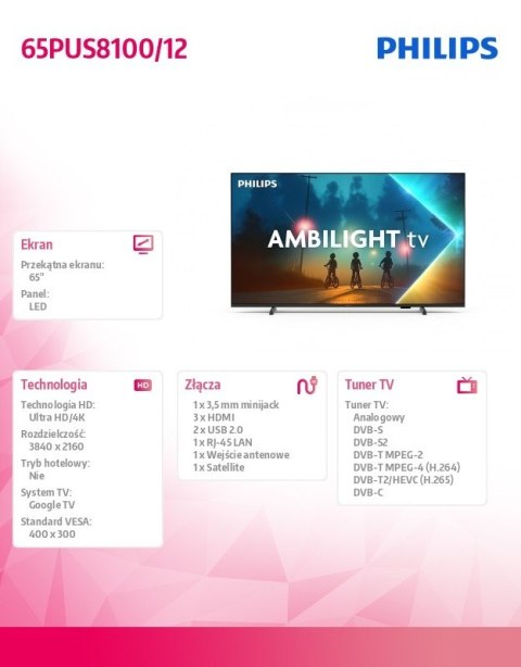 Telewizor LED 65 cali 65PUS8100/12 Philips