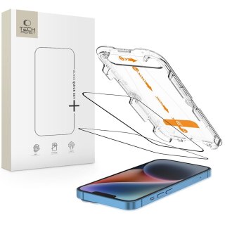 Szkło hartowane na iPhone 13 / 13 PRO / 14 / 16e z ramką instalacyjną Quick Set+ - 2 szt. Tech-Protect
