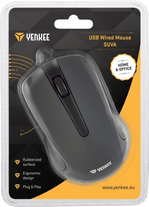 Mysz przewodowa USB, 3 przyciski , gumowana powierzchnia YENKEE