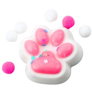 Gniotek Kocia Łapka Antystresowa Sensoryczna Squishy Biało-Różowa LEAN TOYS