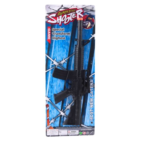 Karabin Zabawkowy Mechaniczny Dźwięk Strzałów Czarny 32cm LEAN TOYS