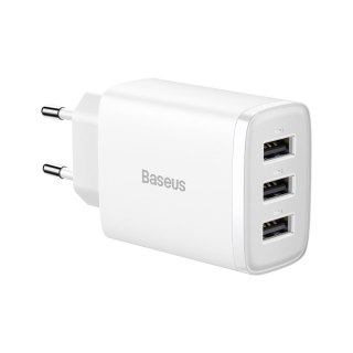 Ładowarka sieciowa Compact 3x USB 17W biały BASEUS