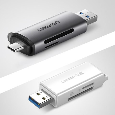 Uniwersalny czytnik kart SD micro SD na USB 3.0 i USB-C 3.0 szary UGREEN