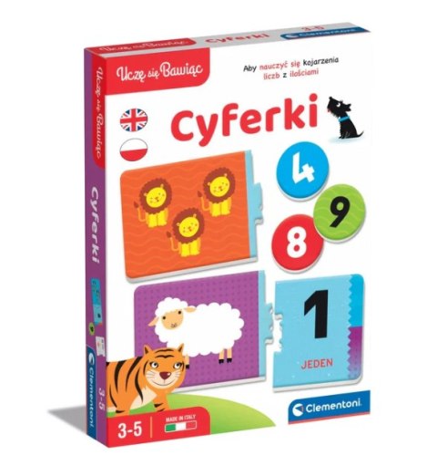 Gra edukacyjna Cyferki Matematyka Uczę się Bawiąc Język Polski Angielski Clementoni 50767 Clementoni