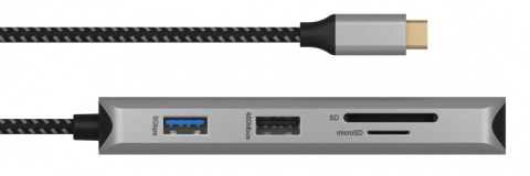 Stacja dokująca IB-DK4012-CPD 9w1, 2x HDMI, 4K60Hz, 3xUSB, 100W PD,LAN, Czytnik kart IcyBox