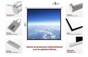 Ekran elektryczny 16:9 106" 234x131cm z pilotem FS-106 16:9 ART