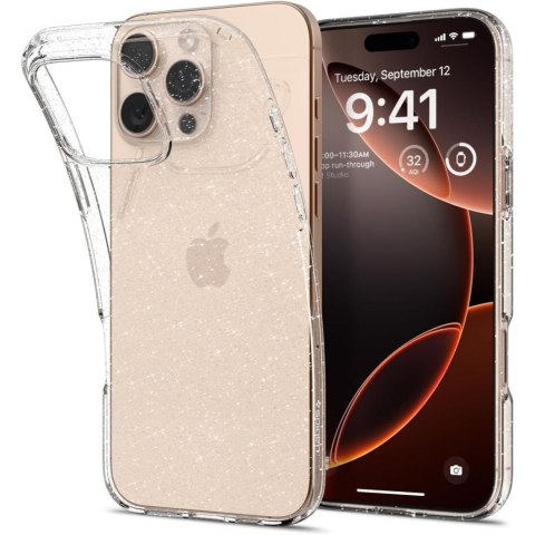 Etui pokrowiec na iPhone 16 Pro Liquid Crystal - przezroczysto-brokatowe SPIGEN
