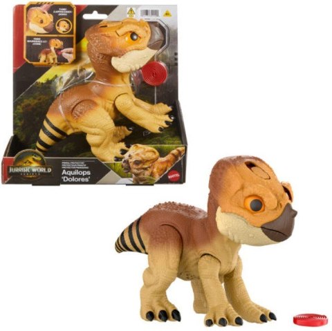 Figurka interaktywna Jurassic World Aquilops Dolores Tryb obrony Mattel