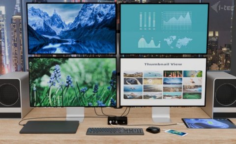 Stacja dokującaThunderbolt5 Quattro Display Docking Station 5x USB 2.5 GLan Power Delivery 140W I-tec