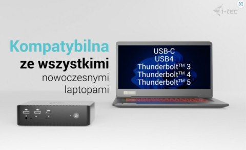 Stacja dokującaThunderbolt5 Quattro Display Docking Station 5x USB 2.5 GLan Power Delivery 140W I-tec