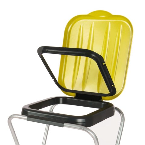 Uchwyt ścienny wiszący do segregacji śmieci zółty - worki 120L GSG24