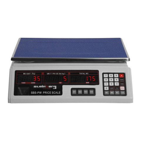Waga sklepowa handlowa cenowa biała 30kg / 2g Steinberg Systems