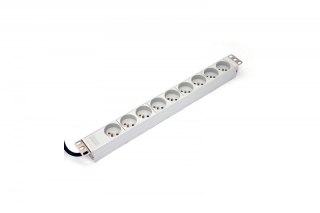 Listwa zasilająca PDU 19" RACK 9xTyp E, 1.8m 1xSchuko, 16A, aluminiowa Digitus