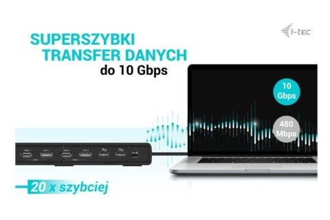 Stacja dokująca USB 3.0 / USB-C / Thunderbolt 3 Dual Display Gen2 + Power Delivery 100W I-tec