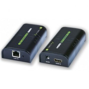Extender/splitter HDMI po skrętce Cat.5e/6/6a/7 do 120m, over IP, czarny Techly
