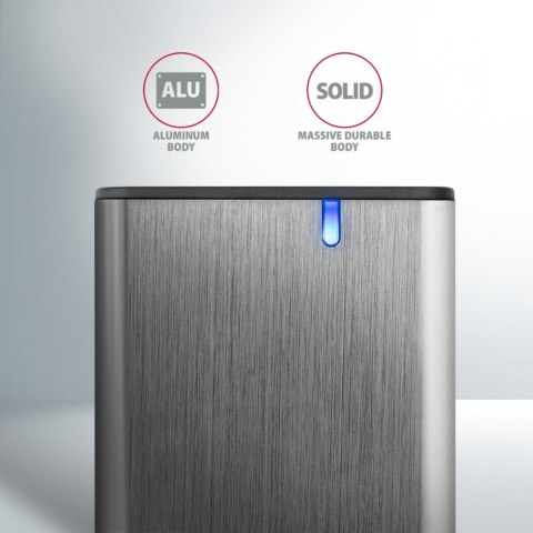 EEM2-SG2 Obudowa zewnętrzna aluminiowa bezśrubowa USB-C 3.2 Gen 2 M.2 NVMe & SATA SSD + USB-A - USB-C redukcja AXAGON