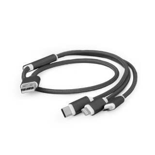 Kabel USB 3w1 do ładowania/1m/czarny Gembird