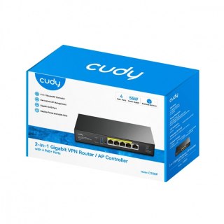 Kontroler AP 2-in-1 SMB Router/ AP Controller 2-IN-1 SMB Router / AP Controller, 1 Gigabit Ethernet + 4 Gigabit PoE+ PSE Por + 1 Cudy
