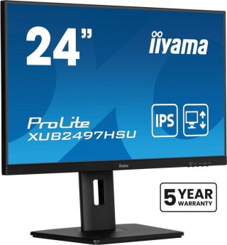 Monitor 24 cale XUB2497HSU-B2 IPS, HDMI, DP, 2x2W, 2xUSB, Pivot, HAS(150mm) /5y/ IIYAMA