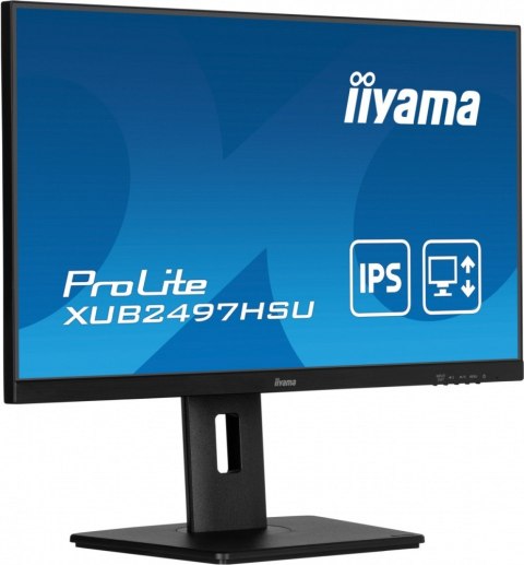 Monitor 24 cale XUB2497HSU-B2 IPS, HDMI, DP, 2x2W, 2xUSB, Pivot, HAS(150mm) /5y/ IIYAMA