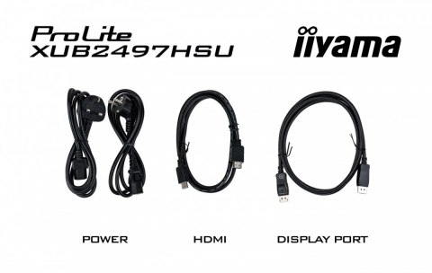 Monitor 24 cale XUB2497HSU-B2 IPS, HDMI, DP, 2x2W, 2xUSB, Pivot, HAS(150mm) /5y/ IIYAMA