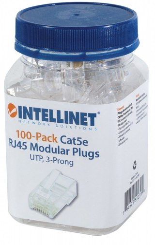 Wtyk RJ45 UTP na drut 8p8c kat.5e słoik 100szt. Intellinet