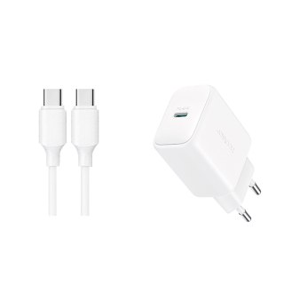Ładowarka sieciowa USB-C PD QC 20W + kabel USB-C 1m - biała JOYROOM
